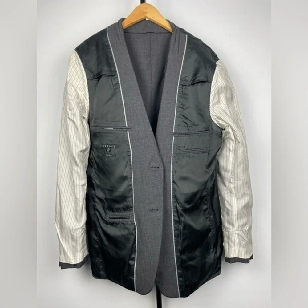 Theory Charcoal Gray Xylo Godsford Stretch‎ Wool 2 Button Suit Jacket Blazer 42R